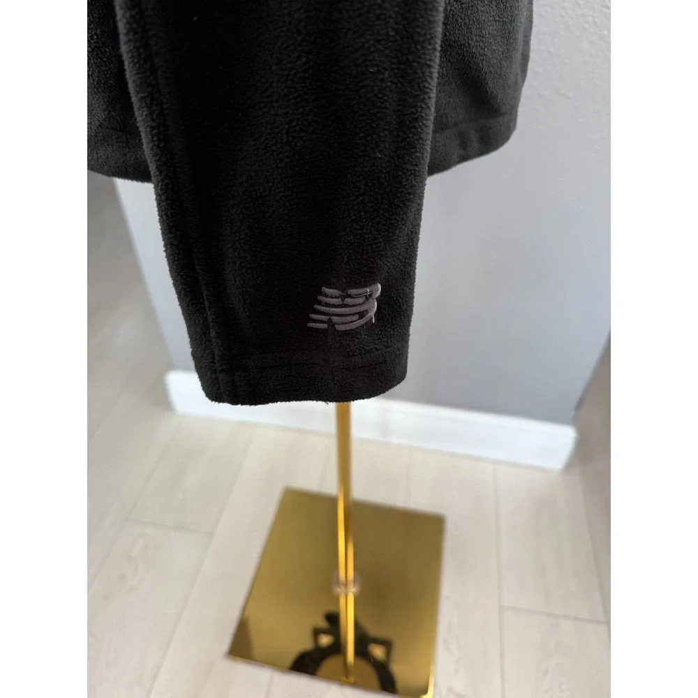 New Balance Womens Black Full Zip Fleece Hoodie Holographic Logo XLarge